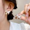 Изысканные корейские серьги-гвоздики с бантом из страз - Элегантные роскошные универсальные украшения для женщин