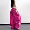 JYL TS Stripe Splice Curved Dance Pants,Loose Wide Leg Trousers For Dopamine Street Hip Hop Ladies