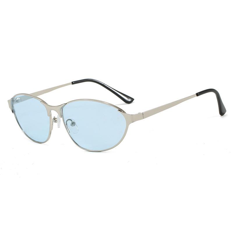 Metal Cat Eye Y2K Sunglasses Influencer Matched Unique Eyewear Street Snap UV Shield Fashion Shade Ladies Trendy Metallic Frame