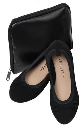 Женские портативные складные тапочки для школьных мероприятий и дней родителей, формальные и моющиеся, черные, средние, размер 23-23,5 см