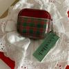 Retro Grid Pattern Gloss Soft Cover Case for AirPods 4/3/2/1 Pro 2 Wireless Bluetooth Earphone Shell Good Lucky Pendant