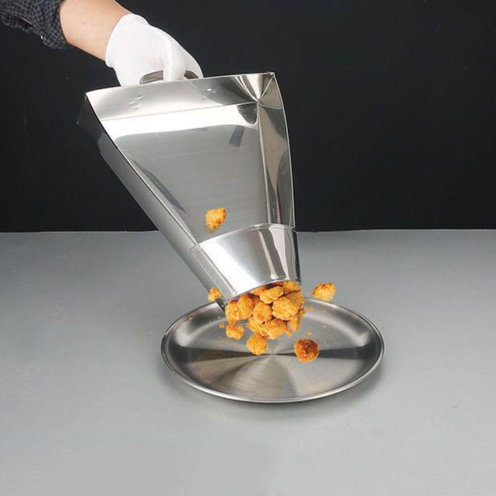 Cooking Tools Funnel Triangle Bucket with Handle Food Shovels French Fry Scoop Kitchen Tools