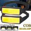 Перезаряжаемый налобный фонарь COB LED, мощный налобный фонарь, встроенный аккумулятор, уличный фонарь для рыбалки и кемпинга, водонепроницаемый фонарь