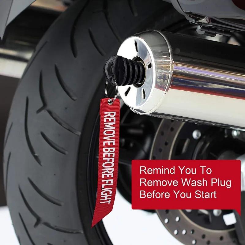 Xiaomi New Exhaust Pipe Stopper Blow-down Plug Exhaust Muffler Waterproof Wash Plug Silicone Off-road Motorcycle Keychain