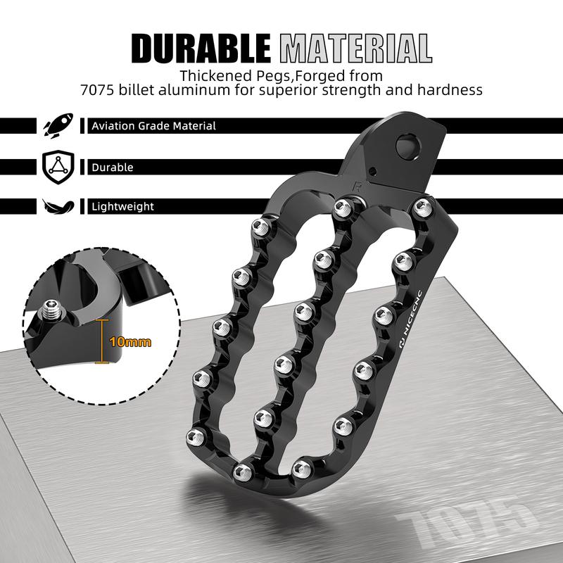 NICECNC For Kawasaki KLR650 KLR 650 1987-2024 2023 2022 Motorcycle Footpegs Footrest Forged Larger 7075 Billet Aluminum