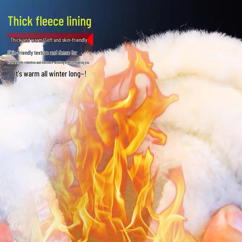 Women's Off-White Thickened Velvet Snow Boots