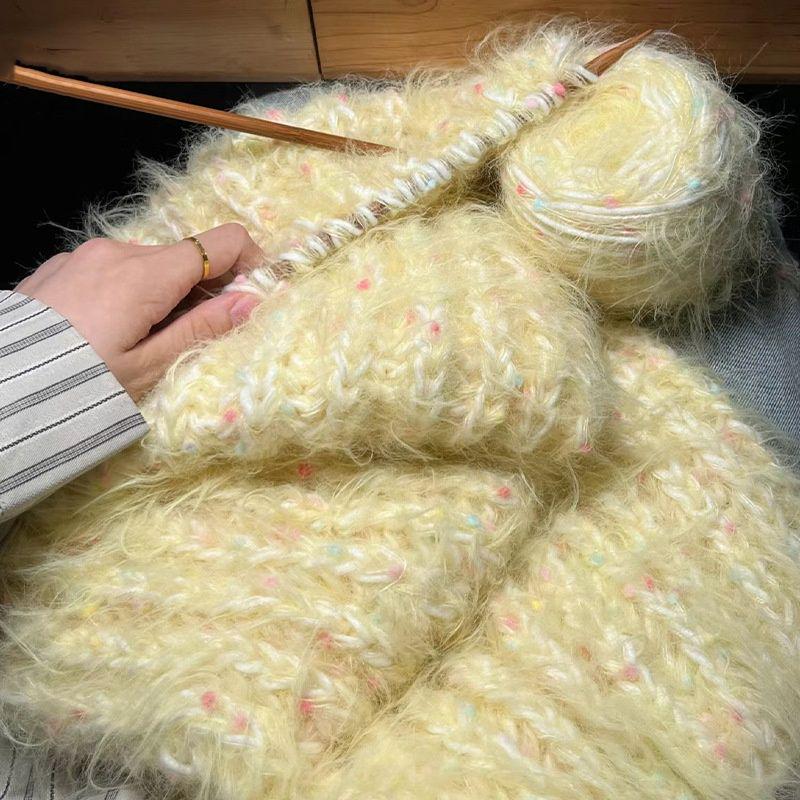 Набор мохеровой пряжи с радужным градиентом - средней толщины, идеально подходит для ручного вязания шарфов