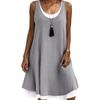 Женская мода лето весна однотонный принт без рукавов с круглым вырезом повседневные платья