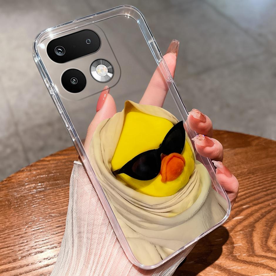 Чехлы Для OPPO Realme 16 Pro 16 Pro Plus Девочка с Желтой Уткой Антизагрязняющий Модный Прозрачный Корпус Для Realme 16Pro 16 Pro+ Fundas