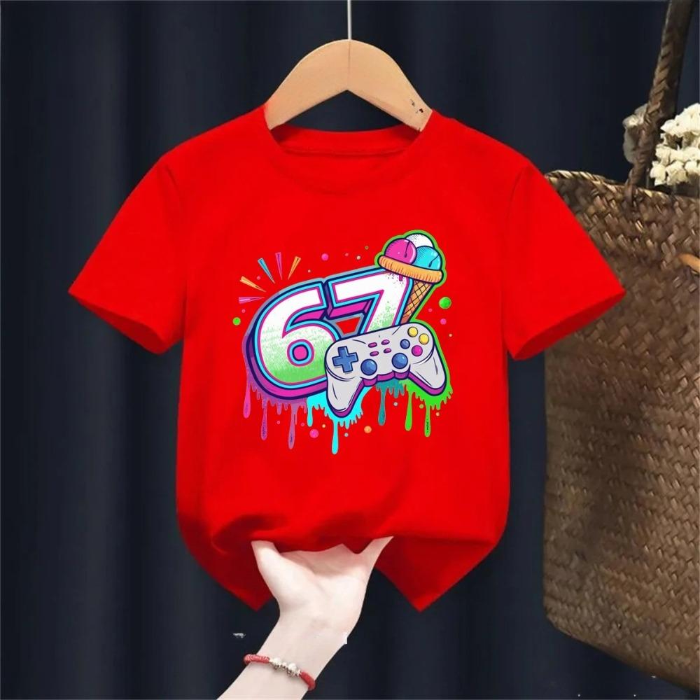 Summer Fun Game Six Seven 67 Printed Men's T Shirt Fashion Casual Men's and Women's Short Sleeve Shirt Funny Men's Clothes Tee Top