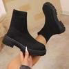 Elastic Boots Women's Flying Knitting Boots Thick-soled Skinny Boots Women's Short Boots