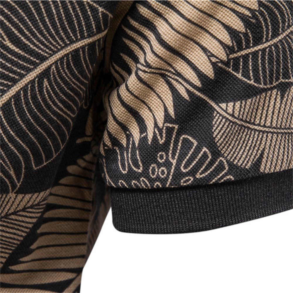 AIOPESON Гавайский стиль, рубашки поло из 100% хлопка для мужчин, качественные мужские поло с короткими рукавами и принтом листьев, футболки, летняя мужская рубашка