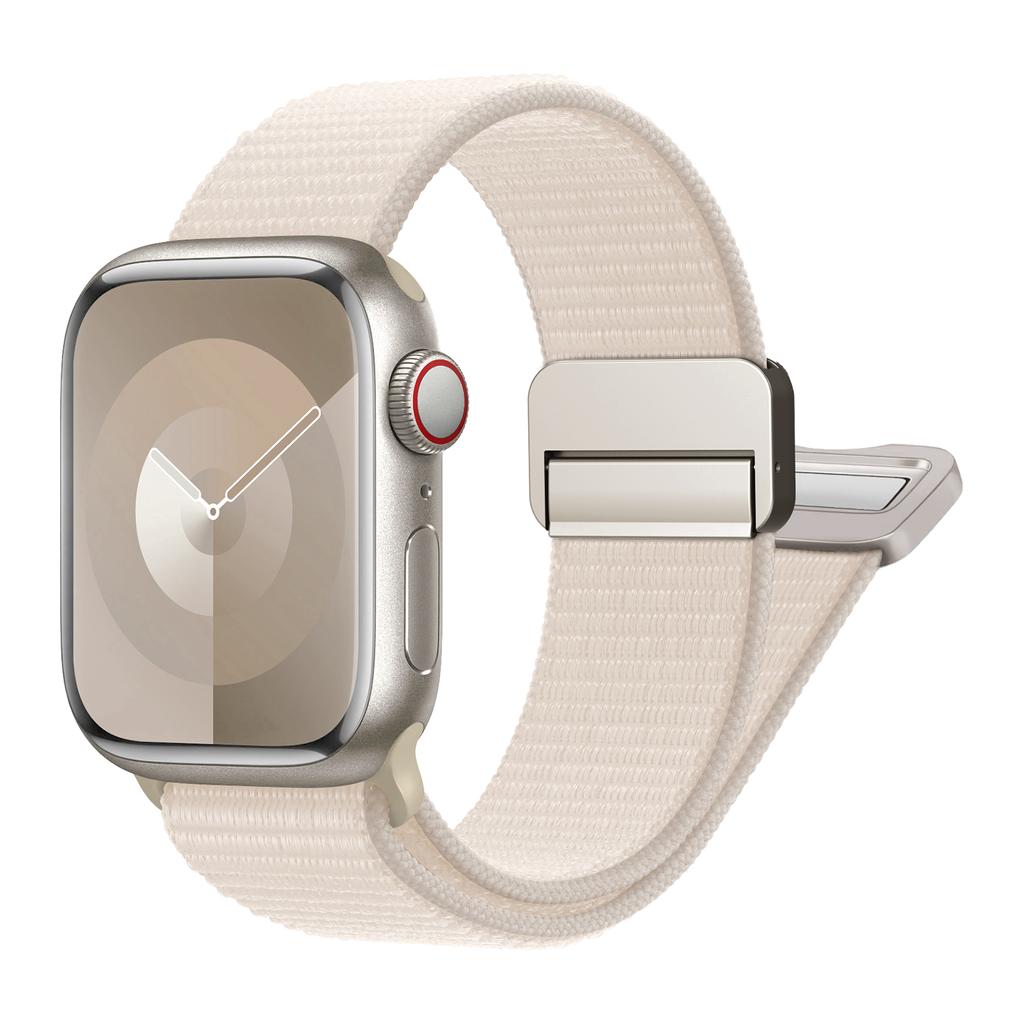 Nylon Loop Strap for Apple watch band 40mm 45mm 44mm 49mm 41mm 38mm 42mm Magnetic bracelet iWatch series 9 8 7 6 5 3 ultra 2 se