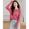 26 year new summer outfit hollowed out round neck knitted long sleeved sunshade sweater top simple and high-end women's knitted sweater