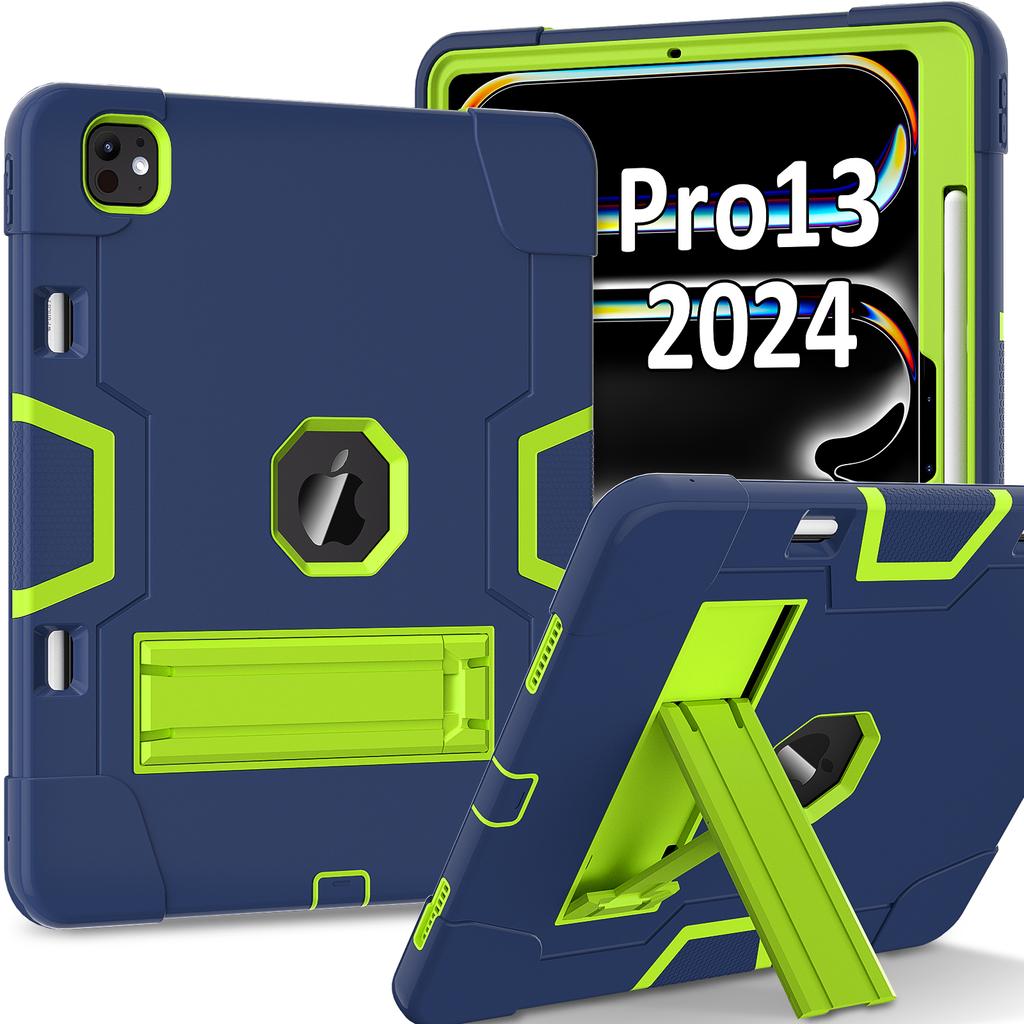 Для iPad Про 13 (2025)/13 (2024) Чехол-планшет в стиле робота, силикон + ПК, с подставкой