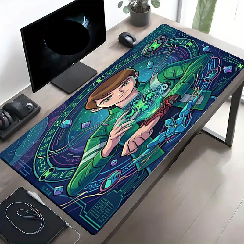 Ben 10 Cartoon Print Mouse Pad, Anti‑Slip Desktop keyboard Mat, for PC Laptop Gaming Working Daily Use, Cool Festival Surprise Gift