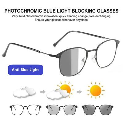 Солнцезащитные очки с фотохромными поляризованными линзами против синего света, мужские квадратные очки-хамелеоны, женские, меняющие цвет, для вождения