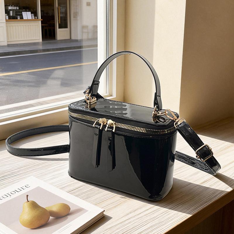 Yogodlns Korean Fashion Square Box Handbag Women's Mini Crossbody Bag Simple Urban Style PU Material Small Square Bag