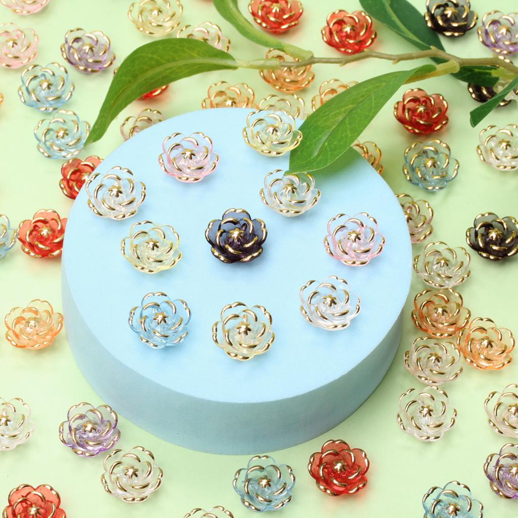 Phone Chain Making Jewelry Accessories Fashion Acrylic Rose Beads DIY Accessory Handmade Material 18.6mm Gift 5Pcs