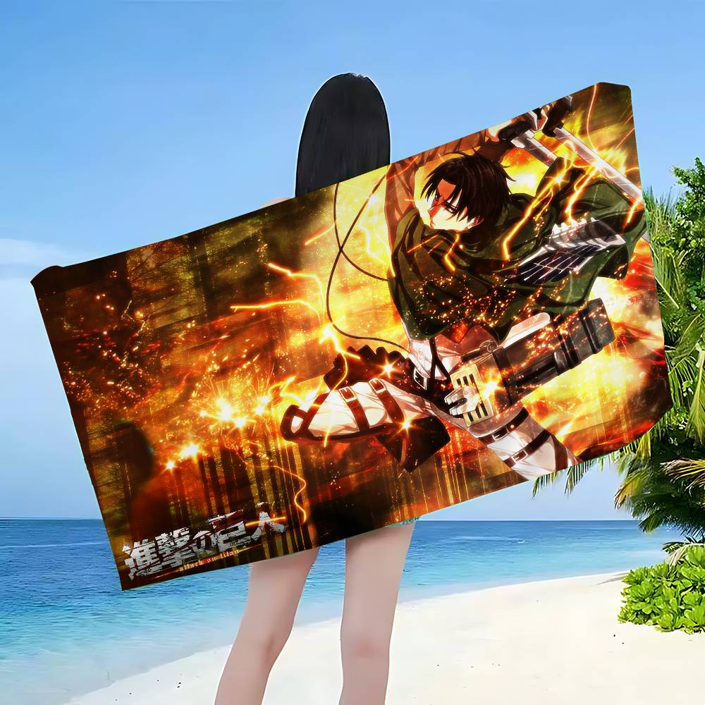 1pc Classic A-Attack O-On T-Titan Microfiber Beach Towel Absorbent Quick Dry Soft Yoga Swimming Resort Mountain Climbing Towel