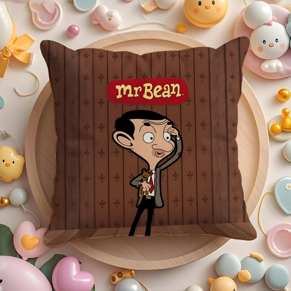 Наволочка Mr B-Bean-N Мягкая Плюшевая Ткань Двусторонняя Печатная Наволочка для Подушки Теплая Зимняя Подушка для Дивана