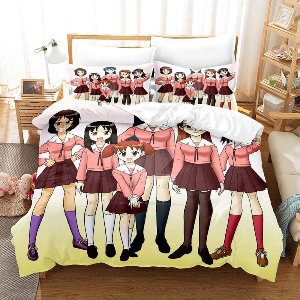 Мода Аниме Каваи Девушка Azumanga Daioh Комплект Постельного Белья Односпальный Полуторный Двуспальный Кинг-сайз Комплект для Кровати Взрослый Детский Спальня Комплекты Пододеяльников