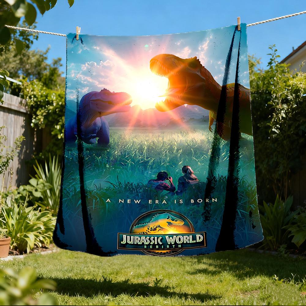 1 шт. Фланелевое одеяло Jurassic World для улицы, Уютное и теплое, Мягкое, С игривым дизайном, Для сна, Кемпинга,
