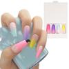 24PCS/box Gradient Color Ballet Med-Length Fake Nails Press On Full Cover Wearing Wearable Acrylic Nail Tips with Glue for Girls