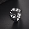 Vintage Men's Ring Red Black Green Square Zircon Finger Ring Punk Men's Jewelry Party Gift