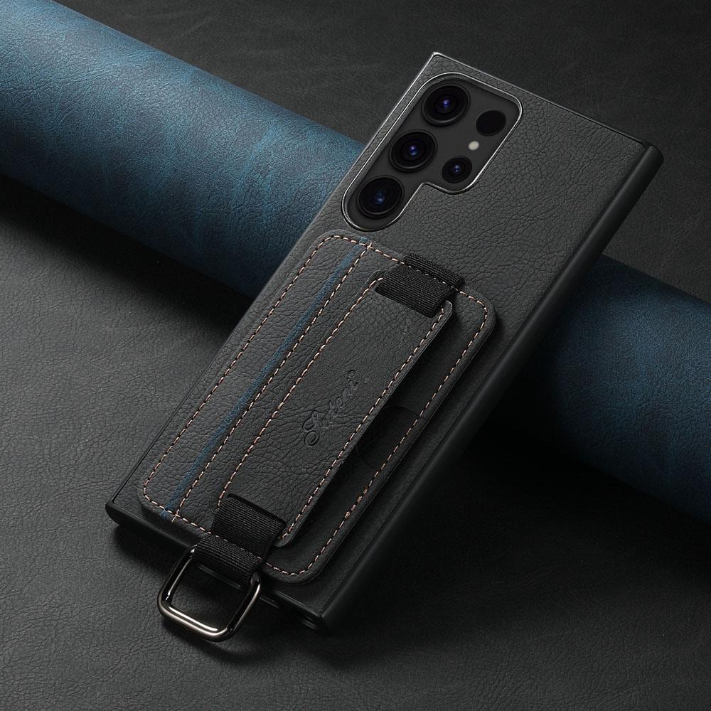 Кожаный кошелек с отделением для карт, чехол для Samsung Galaxy S24 Plus S23 S22 Ultra Note20Ultra, с кольцом-держателем и ремешком на запястье