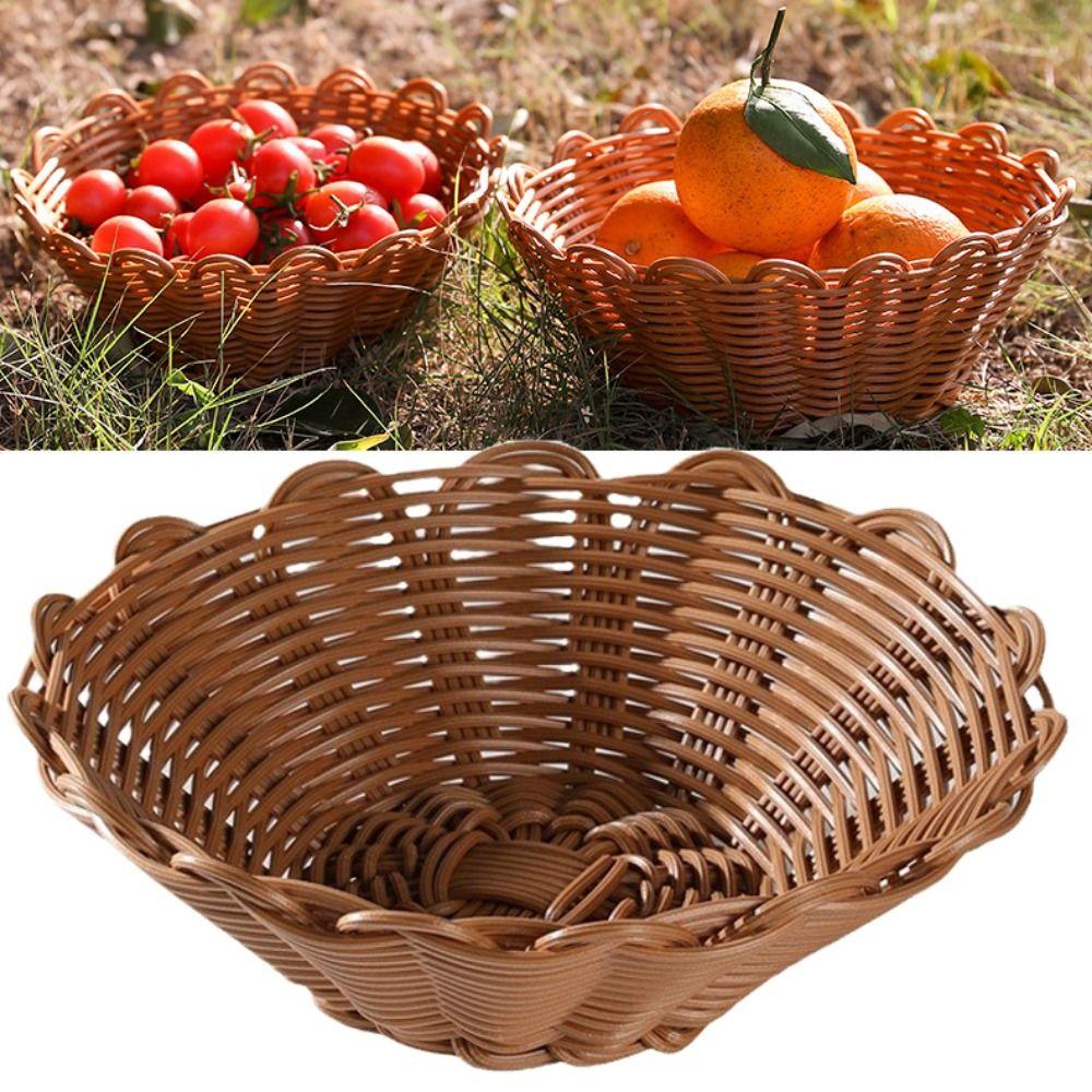 Round Display Platter Bread Fruit Kitchen Organization Basket Storage Basket  Home Shop Hotel