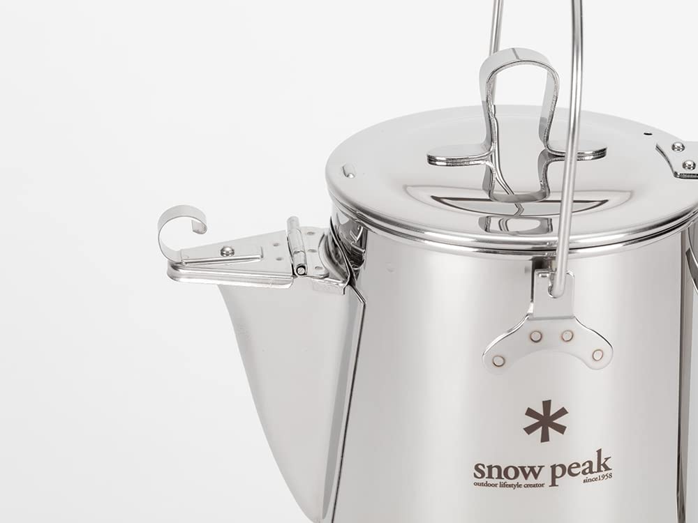 Snow Peak CS-270R Классический чайник 1,8 л Нержавеющая сталь Костер Прямой огонь Кипячение воды