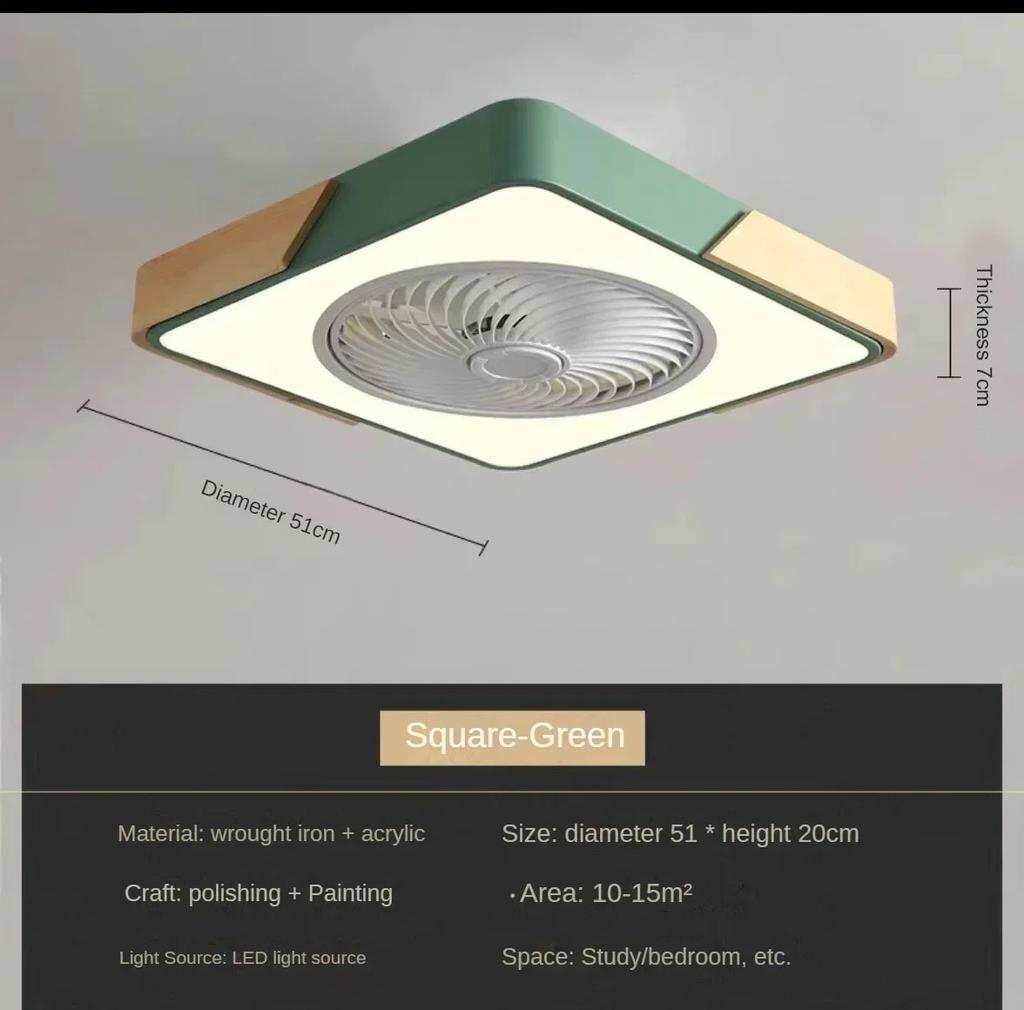 Низкопрофильный деревянный потолочный вентилятор с дистанционным управлением, регулируемая яркость, 3 цвета, светодиодная лампа для спальни, потолочный светильник для детей