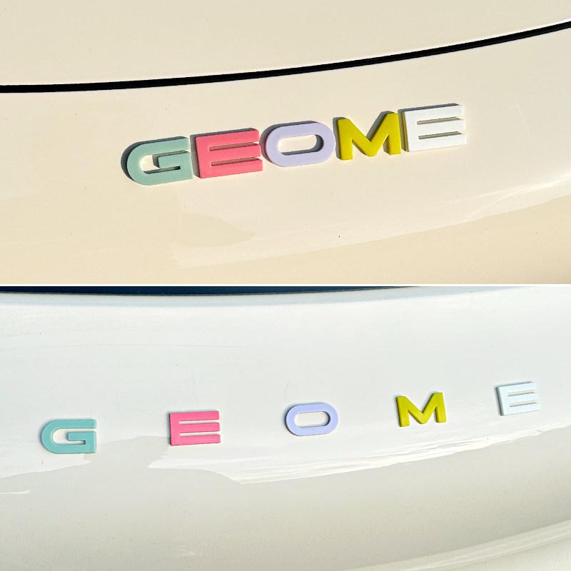 Для Geely EX2 Милые Наклейки с Буквами для Внешнего Декора и Модификации Автомобиля Полное Покрытие для Передних и Задних Эмблем Автомобиля