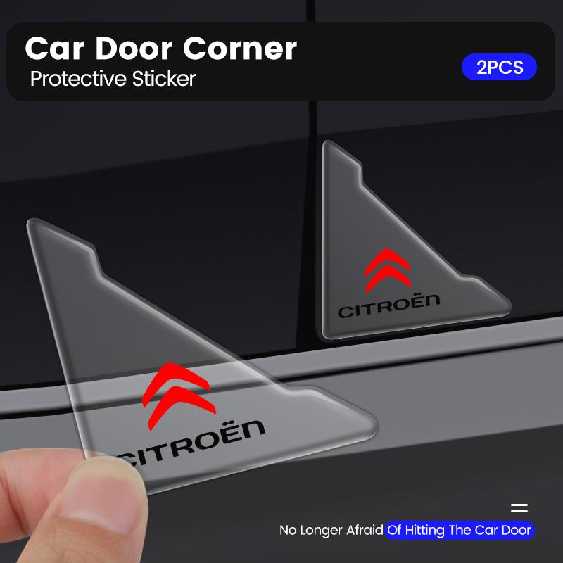 AEF3 2Pcs Car Door Corner Protective Cover Anti-collision Stickers For Citroen C1 C2 C3 Grand C4 Picasso C4L VTS C-ELYSEE Berlingo
