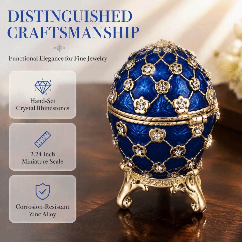Zinc Alloy Enamel Jewelry Box Hinged Lid Hinged Jewelry Box Egg Trinket Box Jewelry Storage