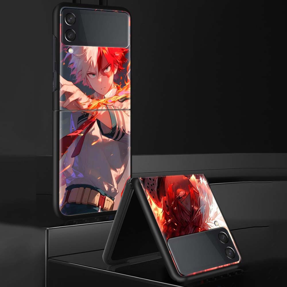 Todoroki Shoto MHA My Hero Phone Case For Samsung Galaxy Z Flip 7 6 5 4 3 5G Shockproof Cover Z Flip7 Flip6 ZFlip5 Flip3 Flip4 L