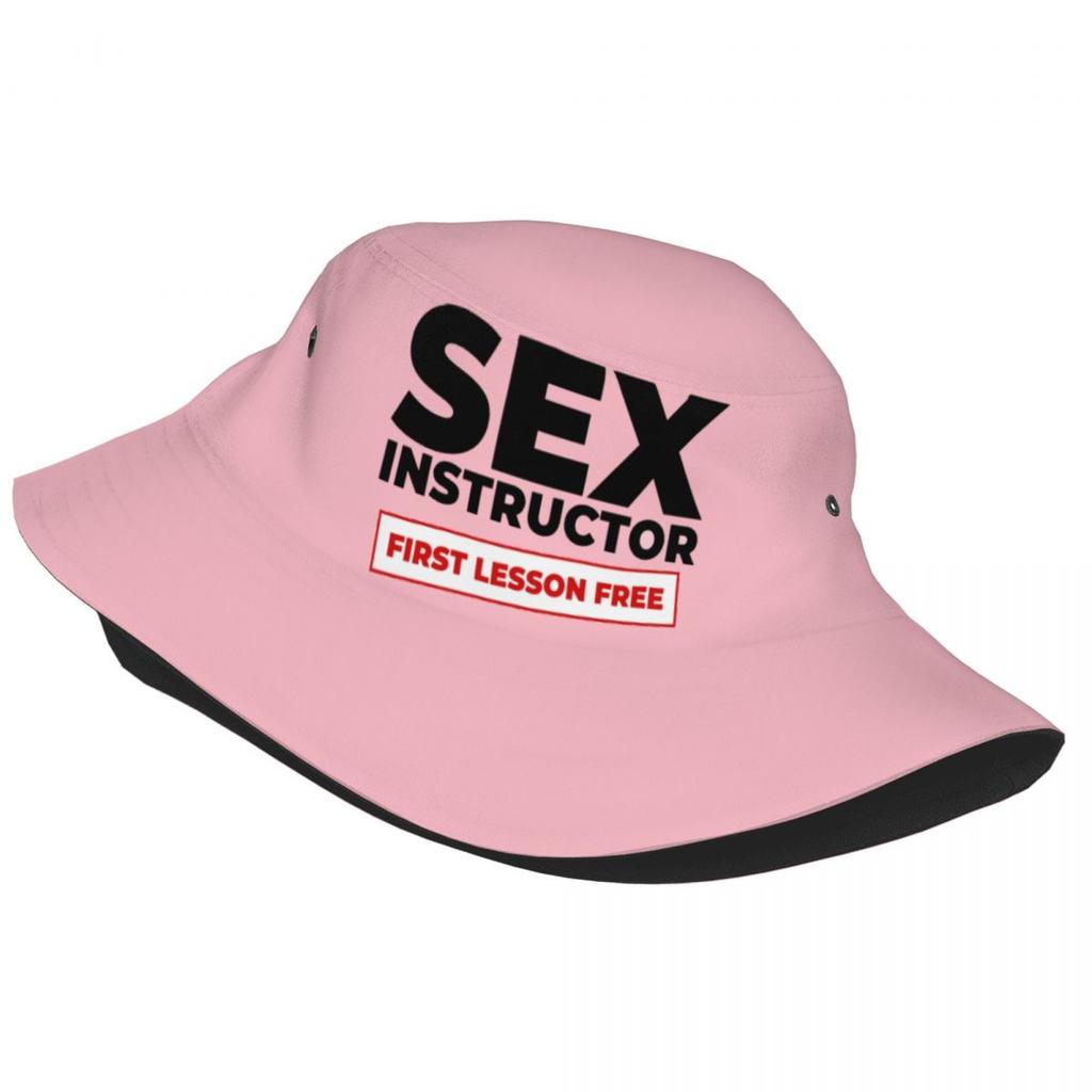 Custom Pink Sex Instructor Bucket Hat Women Unisex Fashion Summer Beach Sun Fisherman Cap