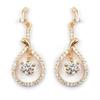 [M8976] - Gold Plated Earrings 'Sissi' White Gold - 25x10 Mm