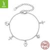 Love Cross Amulet Bracelet, Tassel S925 Sterling Silver Bracelet Jewelry