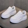 2025 Summer New Thick-soled Little White Shoes Women's Mesh Solid Color Heightening Women's Shoes Casual Breathable Sports Board Shoes
