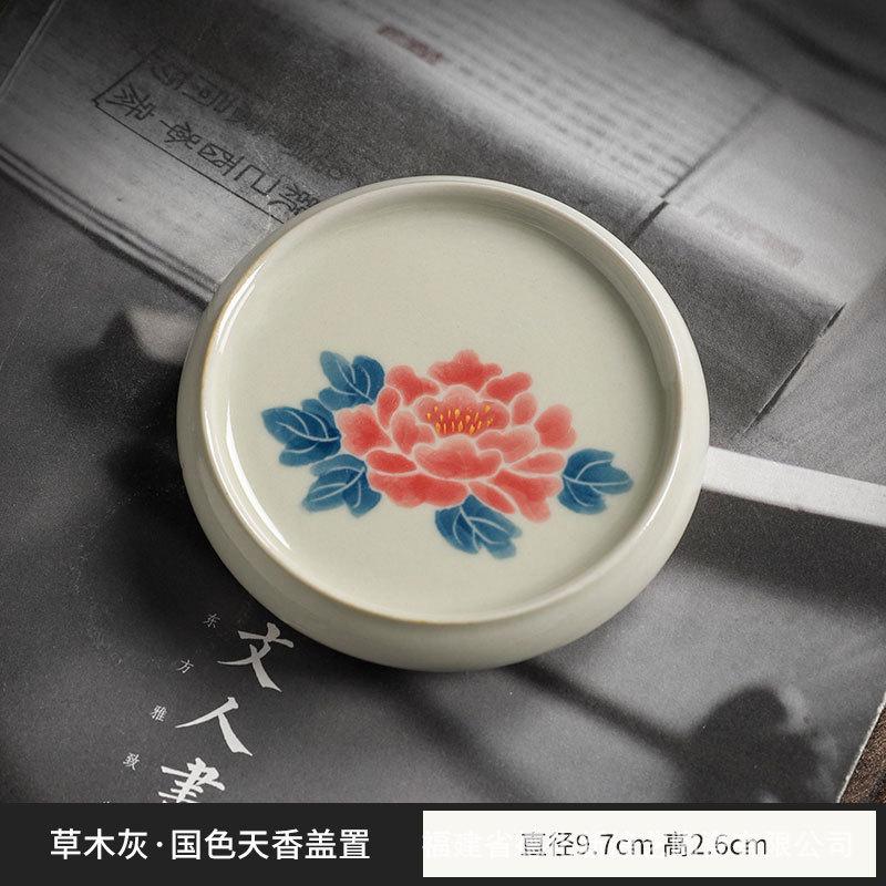 Hand-painted Sancai cover bowl, large with cover, single high-end household ceramic teacup, Kung Fu tea set, tea bowl.