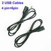 2Pcs Car USB Cable Adapter Extension Cable Adapter 4Pin 6Pin For Car Radio Stereo Auto Accessories Black Radio Accessories 4