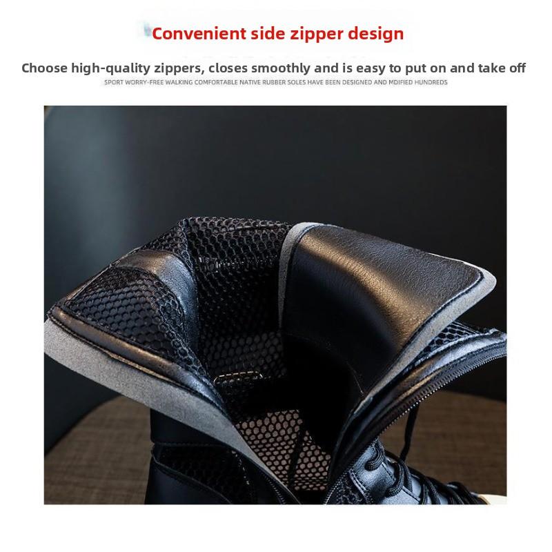 Модные летние ботинки для женщин Модные высокие повседневные ботинки на платформе Дышащие сетчатые ботинки с вырезами для женщин До середины икры Ботинки Кроссовки