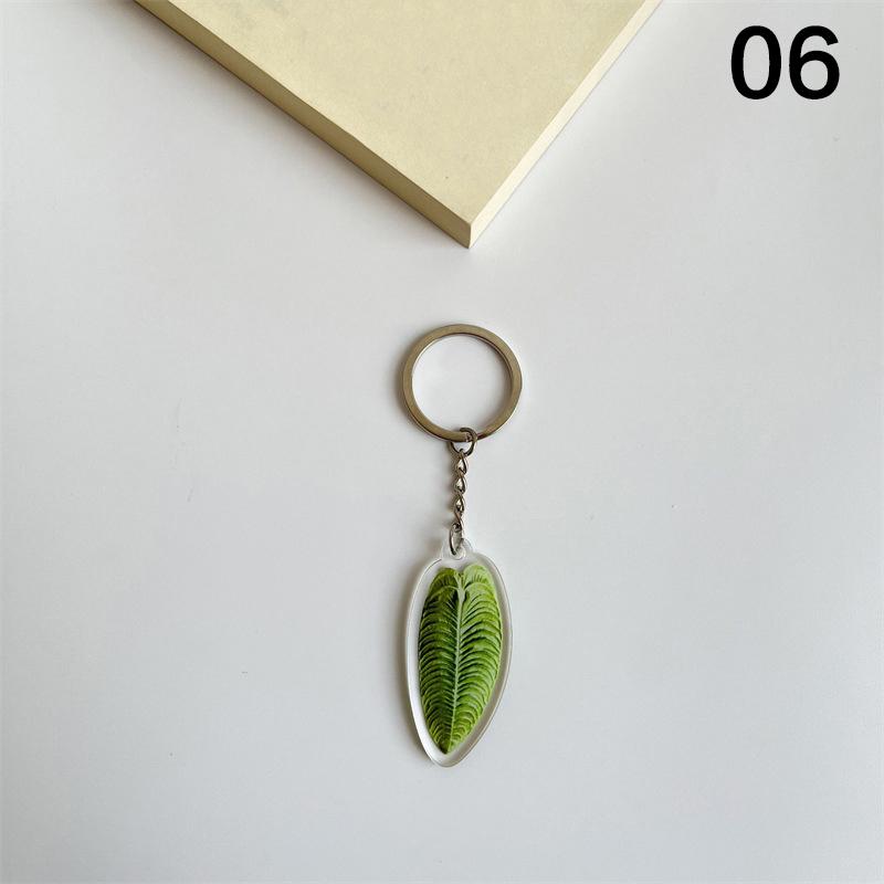 1 шт. Акриловый маленький подарок имитация зеленого растения модный брелок прекрасный лист брелок кулон женская сумка кулон
