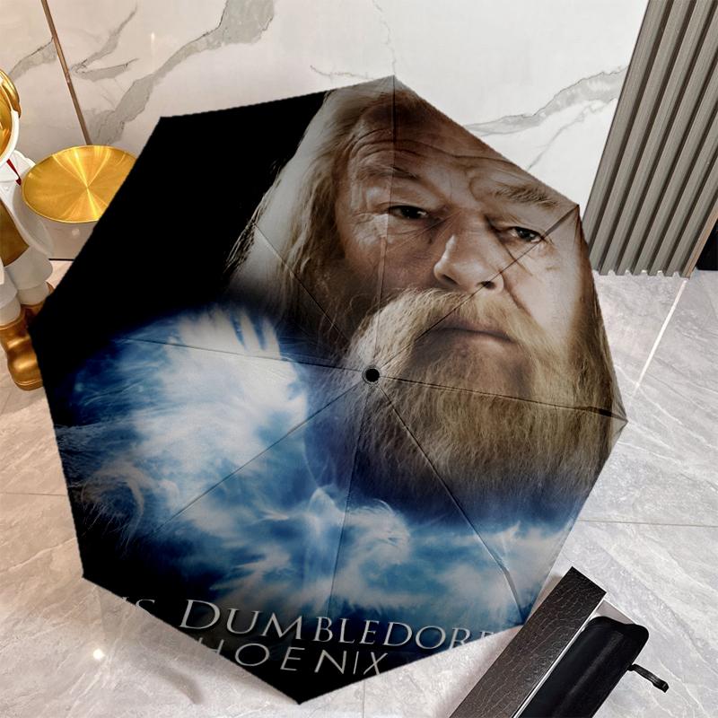 H-Hogwarts Umbrella with Automatic Open/Close & Self-8-Rib Heavy-Duty Umbrella, Compact Travel Umbrella Suitable for Outdoor