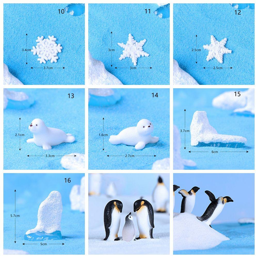 Cute Mini Animal Statue Miniature Model Micro Iceberg Series Resin Ornaments Handcraft Figurine