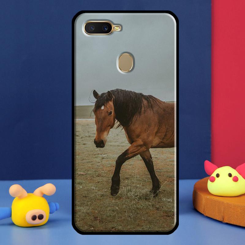 Чехол для телефона Oppo A54 A57 S A78 A58 A98 A5 A9 A91 A15 A16 A17 A52 A72 A76 A96 A74 A94 A77 с изображением лошади