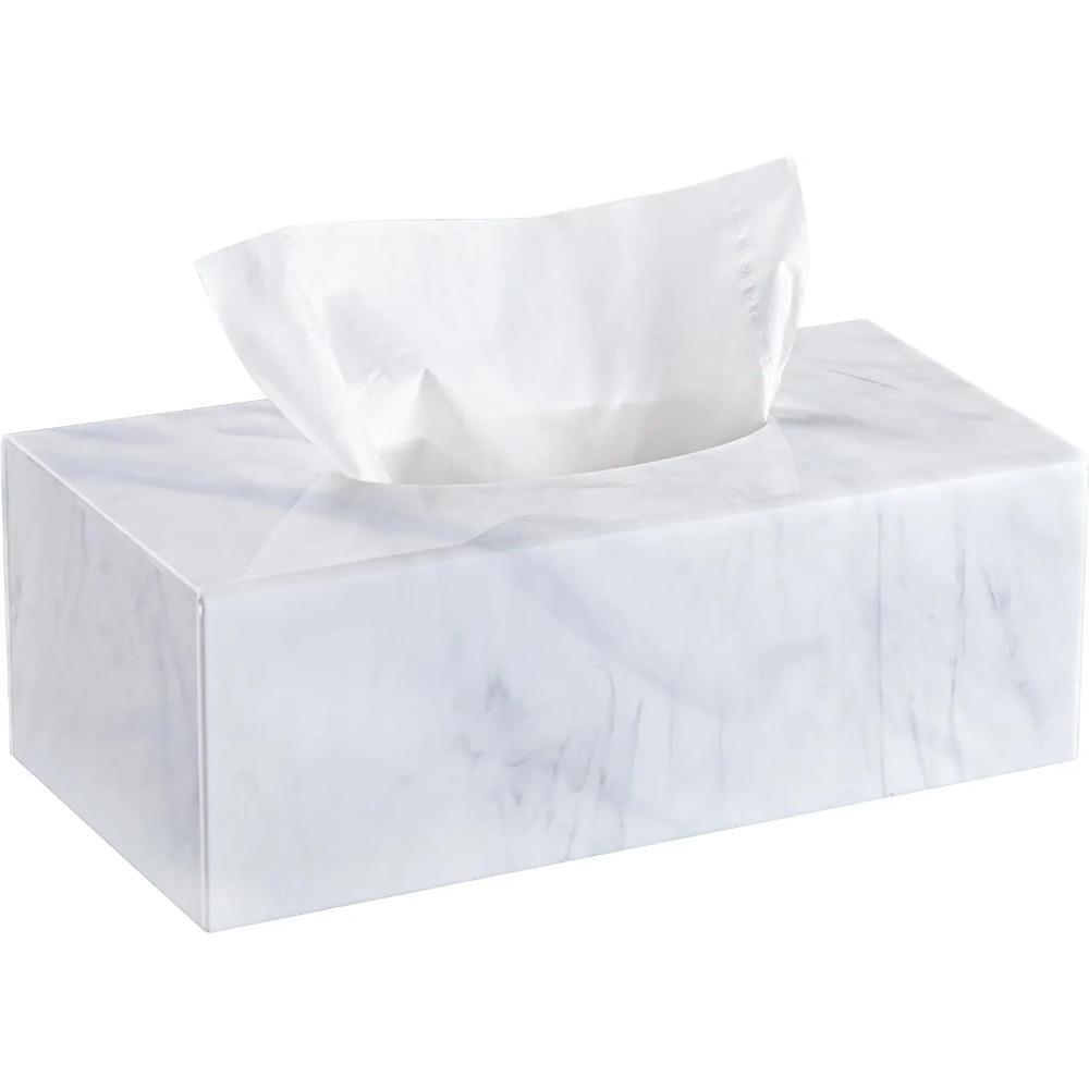 Акриловые чехлы для коробок с салфетками с магнитным основанием, органайзеры для сушилок и масок для ванной комнаты, офиса, автомобиля - белые прямоугольные