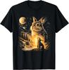 Bunny Howling to The Moon Vintage 90s Animal Easter Day T-Shirt unisex T-Shirt